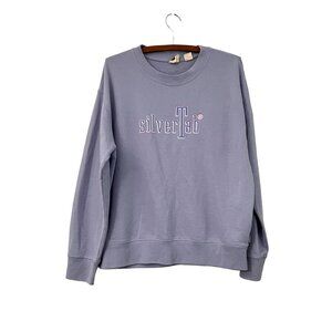 Levis Silver Tab Lavender Purple Logo Front Cotton Pullover Sweatshirt Size L